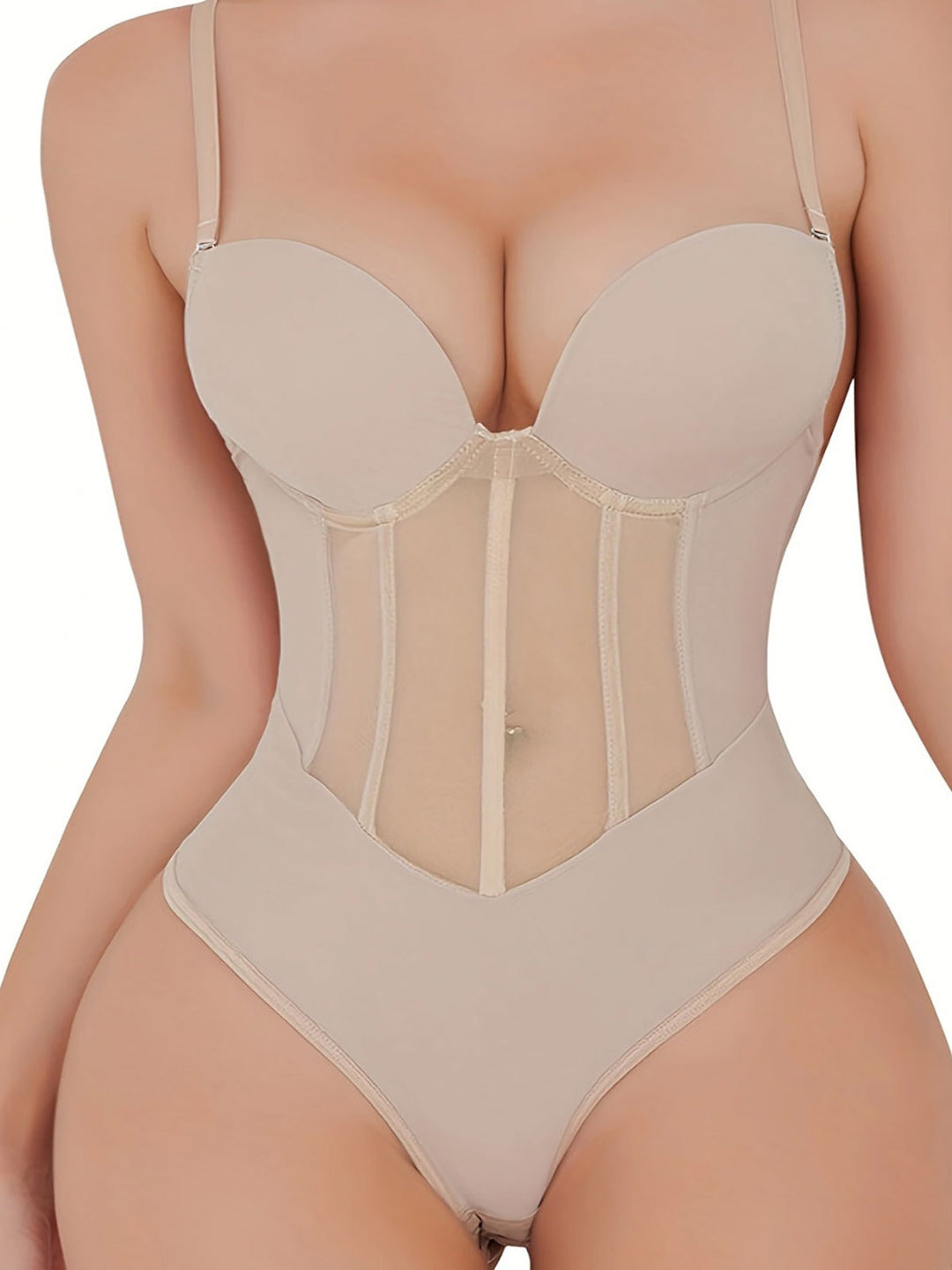 SODIA | DAMES DOORZICHTIGE MESH CORSAG BODYSUIT MET BUIK-EFFECT