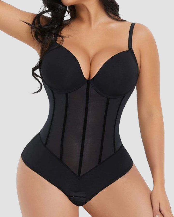 SODIA | DAMEN SHEER MESH KORSAG BODY MIT BAUCHWEG-EFFEKT