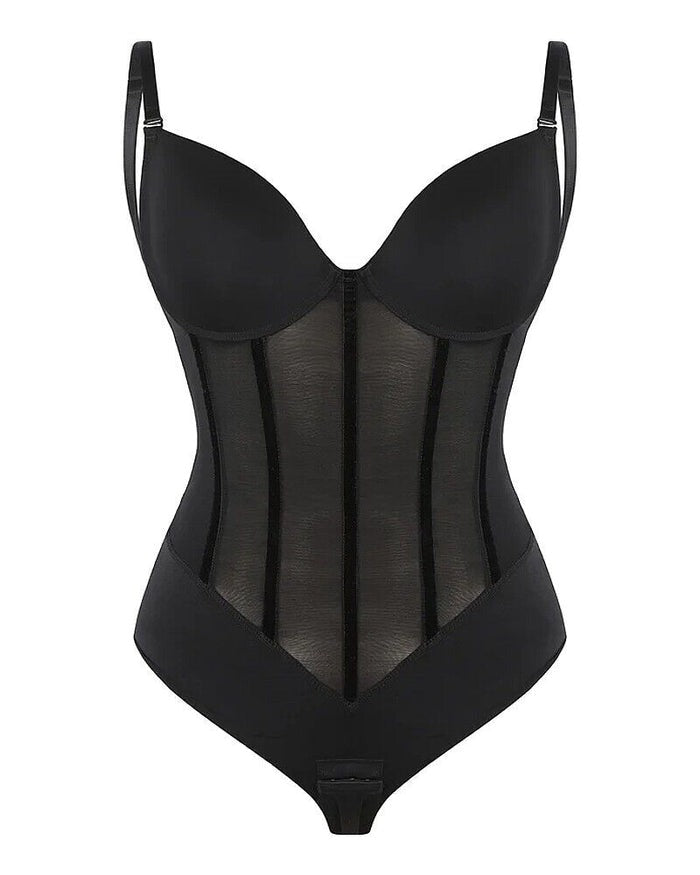 SODIA | DAMES DOORZICHTIGE MESH CORSAG BODYSUIT MET BUIK-EFFECT