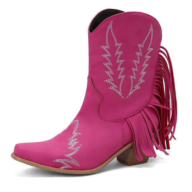 JENNY | Cowboy Stiefeletten mit Fransen-Tassel