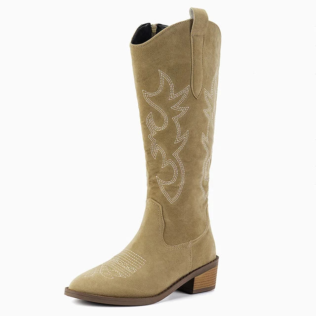 CLAIRE | Retro Bestickte Westernstiefel