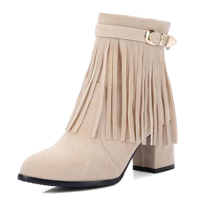 JENNY | Cowboy Stiefeletten mit Fransen-Tassel