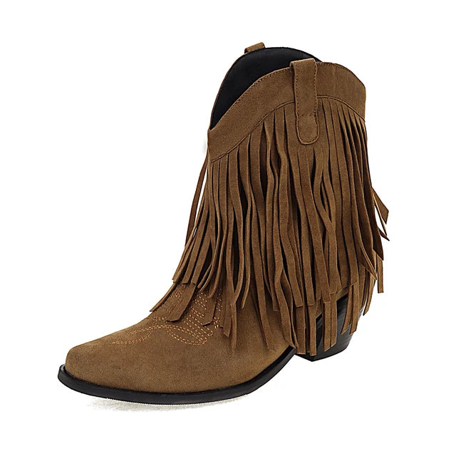 JENNY | Cowboy Stiefeletten mit Fransen-Tassel