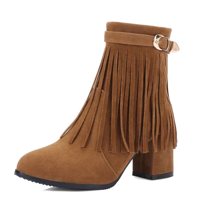 JENNY | Cowboy Stiefeletten mit Fransen-Tassel