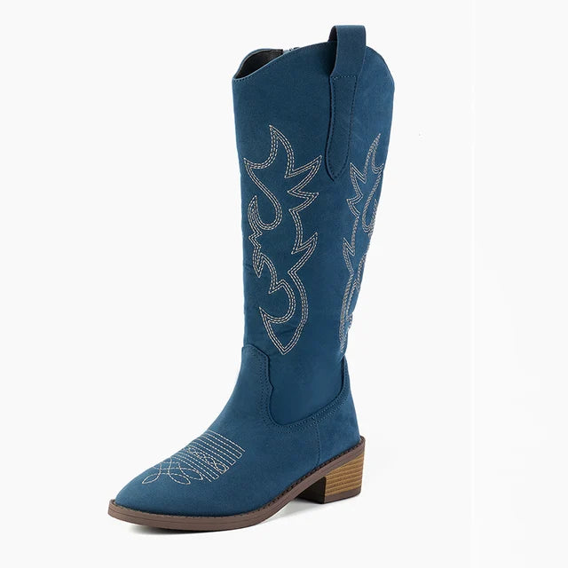 CLAIRE | Retro Bestickte Westernstiefel