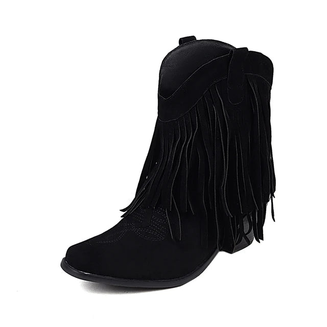 JENNY | Cowboy Stiefeletten mit Fransen-Tassel