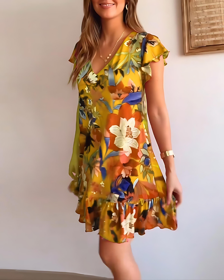 THEA | ROBE BLOEMEN EN VOLANTS