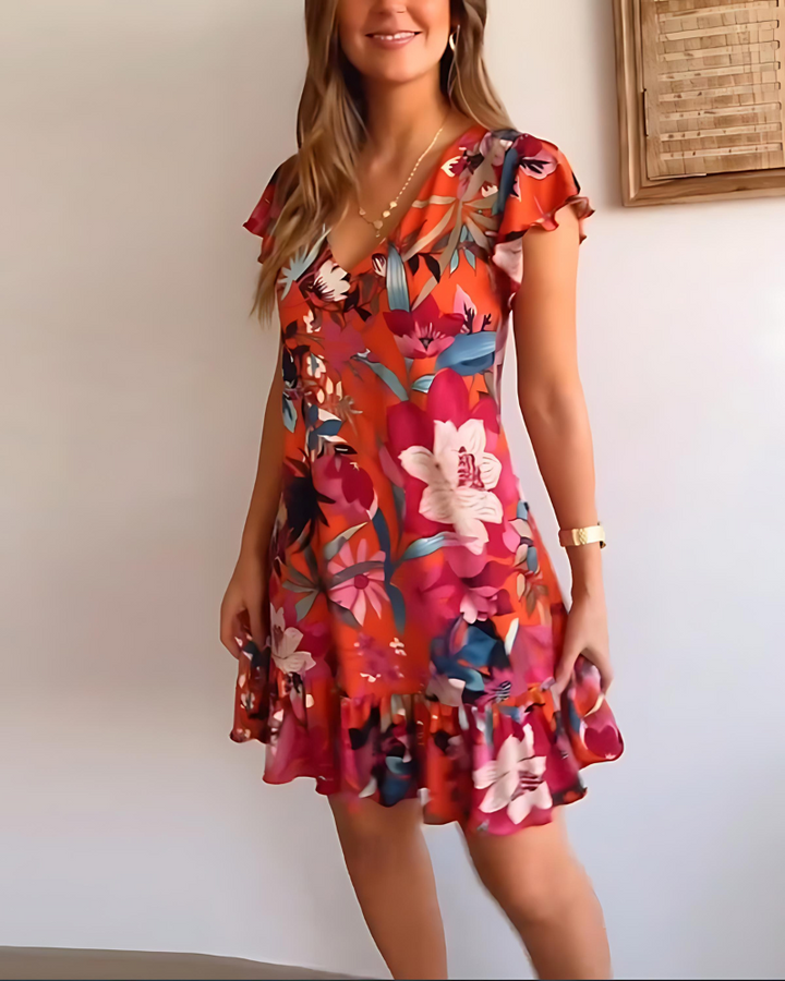 THEA | ROBE BLOEMEN EN VOLANTS