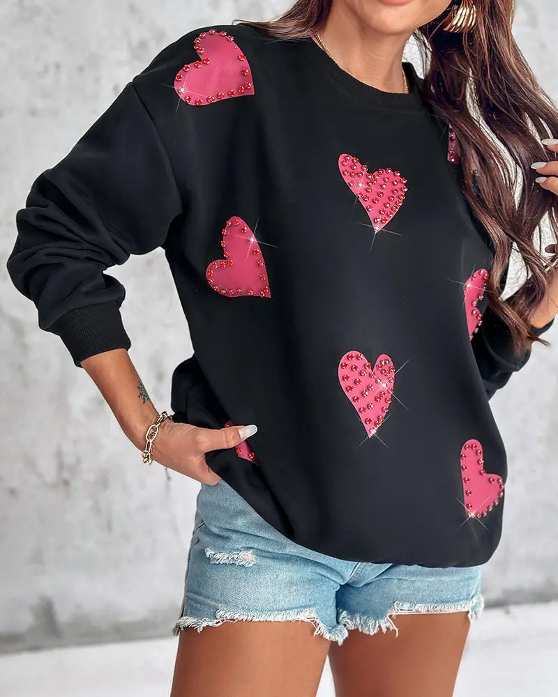 ANGEL | Langarm-Sweatshirt mit Herzprint